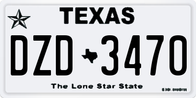 TX license plate DZD3470