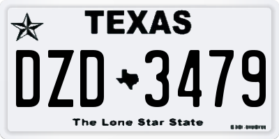 TX license plate DZD3479