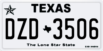 TX license plate DZD3506