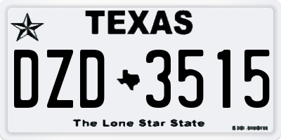 TX license plate DZD3515