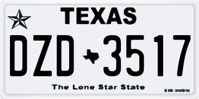 TX license plate DZD3517