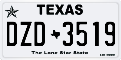 TX license plate DZD3519