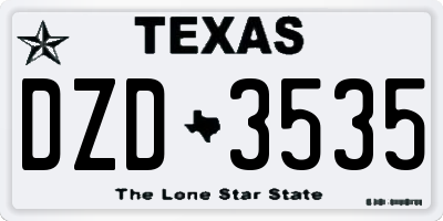 TX license plate DZD3535