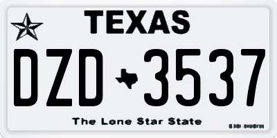 TX license plate DZD3537