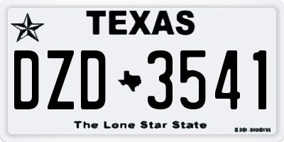 TX license plate DZD3541