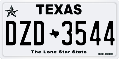 TX license plate DZD3544