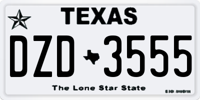 TX license plate DZD3555