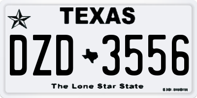 TX license plate DZD3556