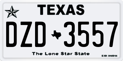 TX license plate DZD3557