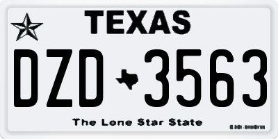 TX license plate DZD3563