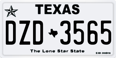 TX license plate DZD3565