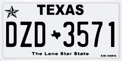 TX license plate DZD3571