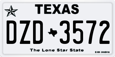 TX license plate DZD3572