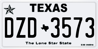 TX license plate DZD3573