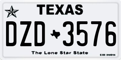 TX license plate DZD3576