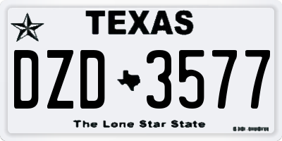 TX license plate DZD3577