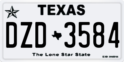 TX license plate DZD3584