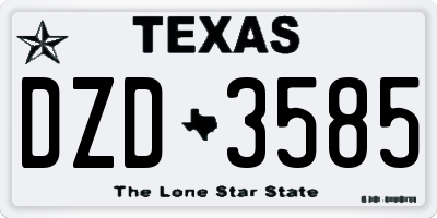 TX license plate DZD3585