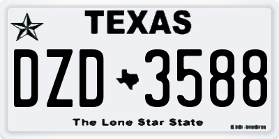 TX license plate DZD3588
