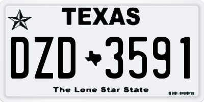 TX license plate DZD3591