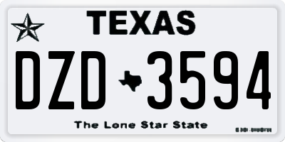 TX license plate DZD3594