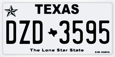 TX license plate DZD3595