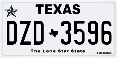 TX license plate DZD3596