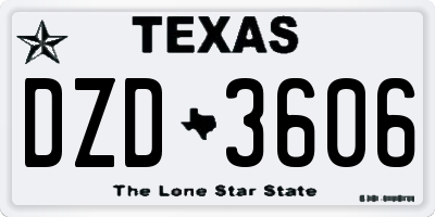 TX license plate DZD3606
