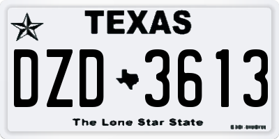 TX license plate DZD3613
