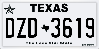 TX license plate DZD3619