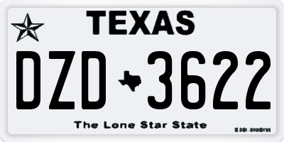 TX license plate DZD3622