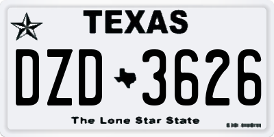 TX license plate DZD3626