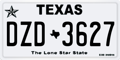 TX license plate DZD3627