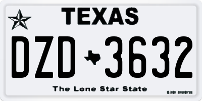 TX license plate DZD3632