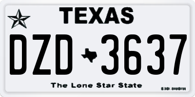 TX license plate DZD3637