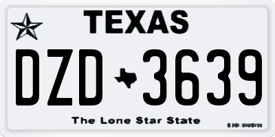 TX license plate DZD3639