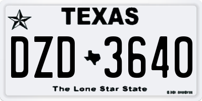 TX license plate DZD3640