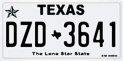 TX license plate DZD3641