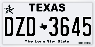 TX license plate DZD3645