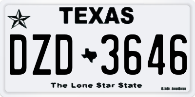 TX license plate DZD3646