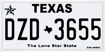 TX license plate DZD3655