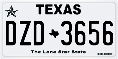 TX license plate DZD3656