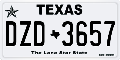 TX license plate DZD3657