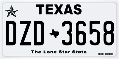 TX license plate DZD3658