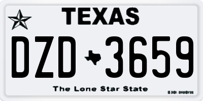 TX license plate DZD3659