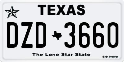 TX license plate DZD3660