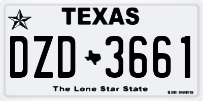 TX license plate DZD3661