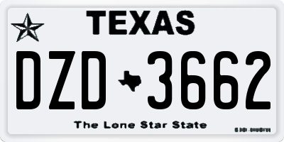 TX license plate DZD3662