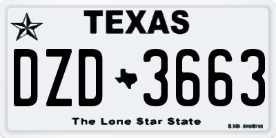 TX license plate DZD3663