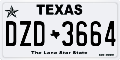TX license plate DZD3664